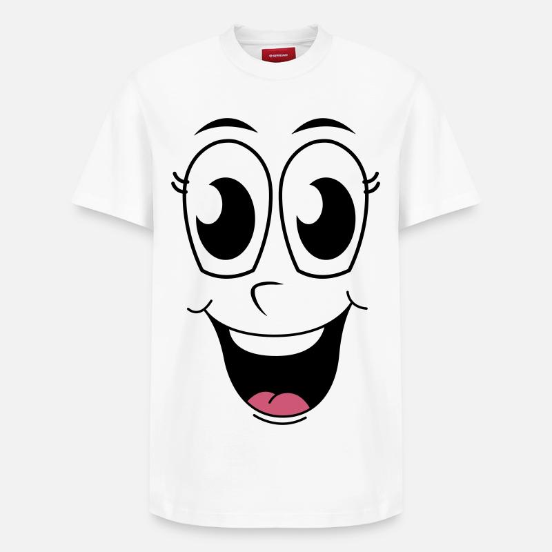 Visage heureux - T-shirt unisexe décontracté en coton Supima – de SPREAD - blanc