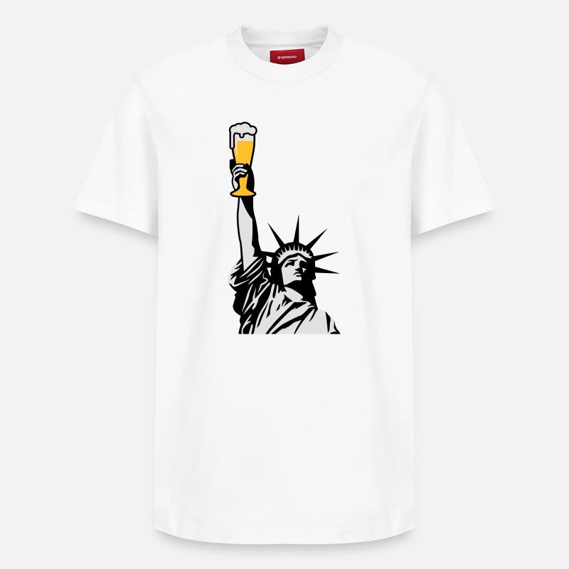 Free Beer - T-shirt unisexe décontracté en coton Supima – de SPREAD - blanc
