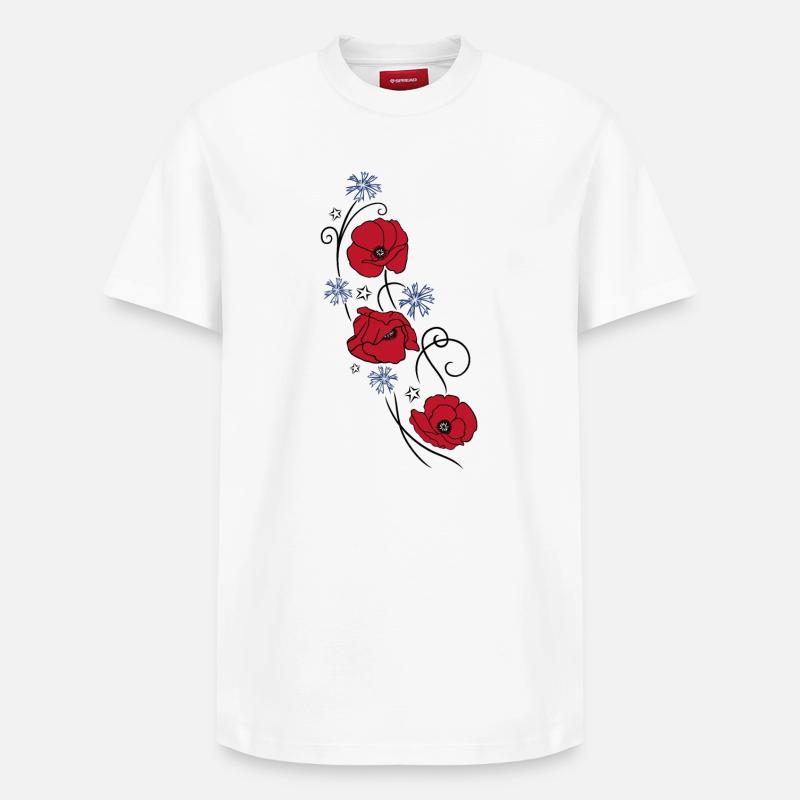 Coquelicots. Design d'été. - T-shirt unisexe décontracté en coton Supima – de SPREAD - blanc