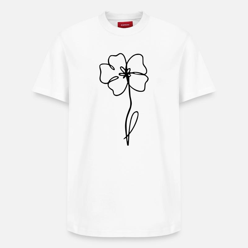 pavot - T-shirt unisexe décontracté en coton Supima – de SPREAD - blanc