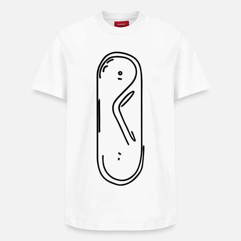 Snowboard - Relaxed Unisex Supima Cotton T-Shirt – von SPREAD - Weiß