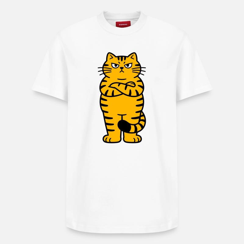 chagrijnige kat comic - Relaxed Unisex Supima Cotton T-Shirt – von SPREAD - Weiß