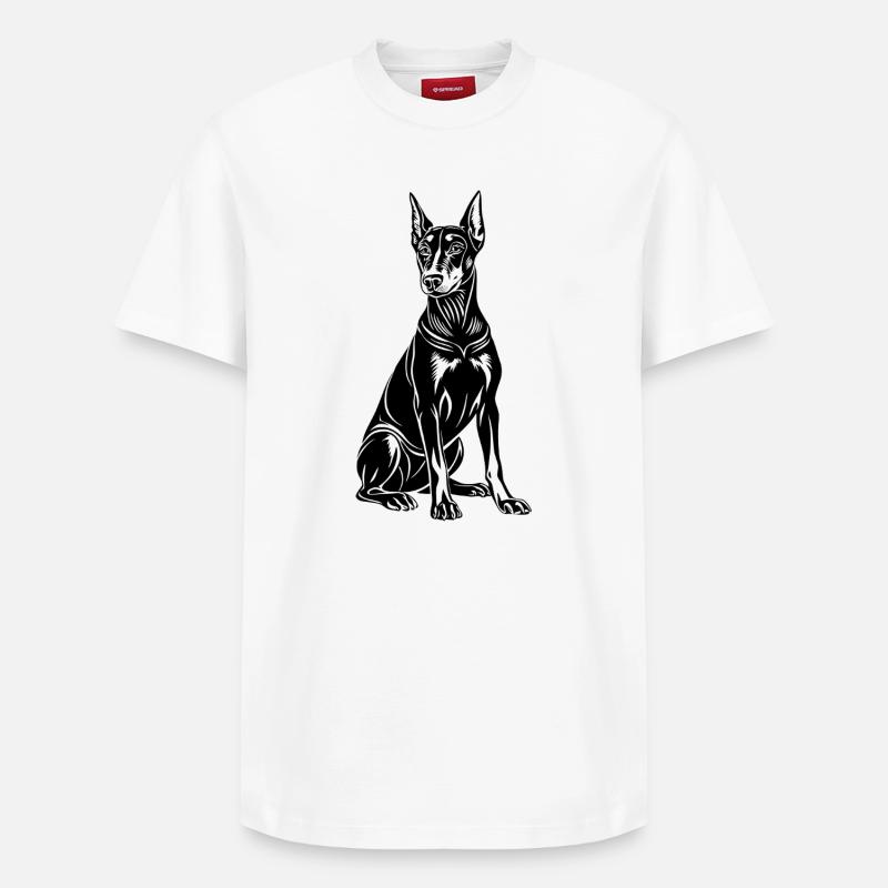 Assis par le doberman - T-shirt unisexe décontracté en coton Supima – de SPREAD - blanc