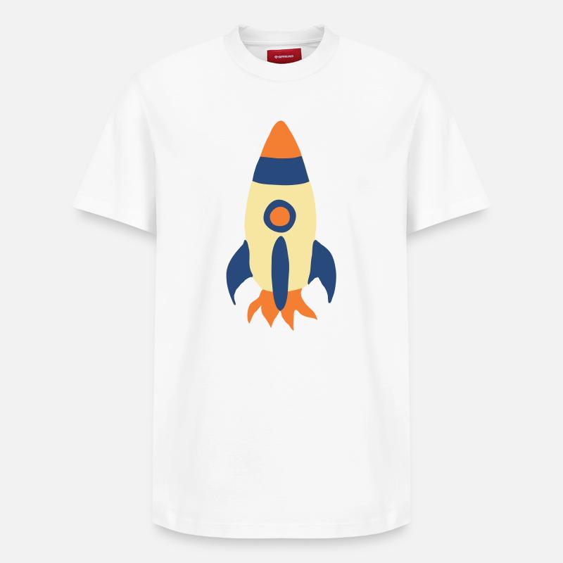 Rakete - Relaxed Unisex Supima Cotton T-Shirt – von SPREAD - Weiß