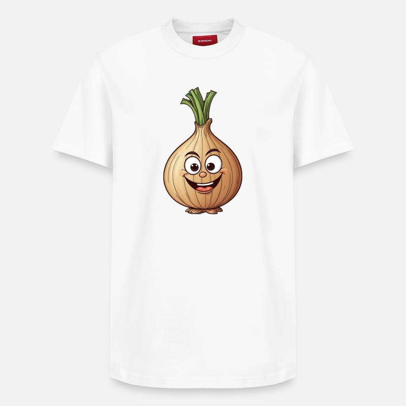 Dessin animé oignon cadeau parfait - T-shirt unisexe décontracté en coton Supima – de SPREAD - blanc