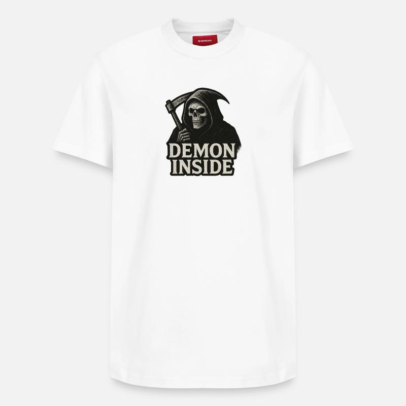 Dämon Innen Grim Reaper - Relaxed Unisex Supima Cotton T-Shirt – von SPREAD - Weiß