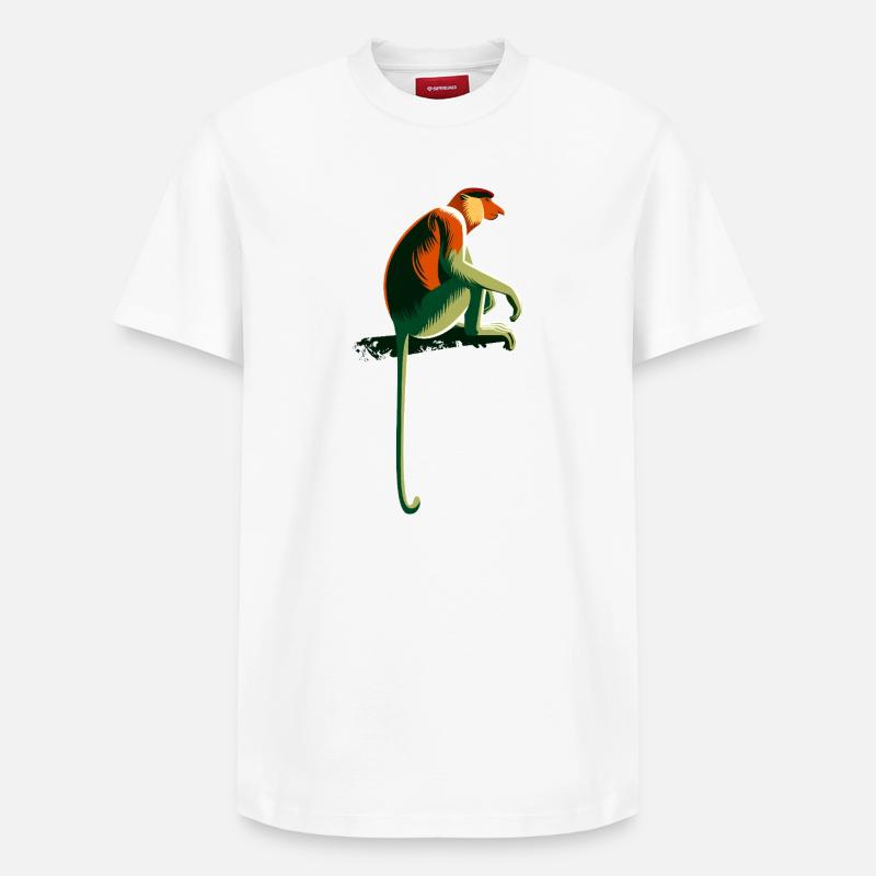 Proboscis monkey - Relaxed Unisex Supima Cotton T-Shirt – by SPREAD - white