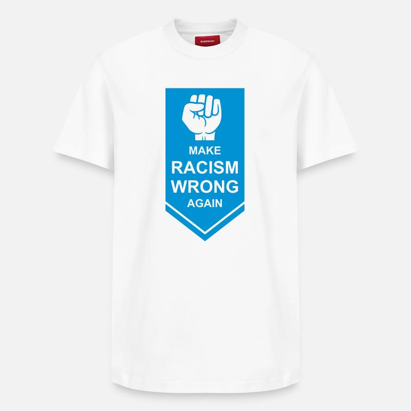 make racism wrong again - Relaxed Unisex Supima Cotton T-Shirt – von SPREAD - Weiß
