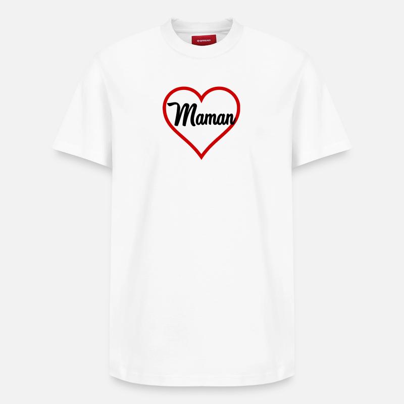 MAMA HERZ - Relaxed Unisex Supima Cotton T-Shirt – von SPREAD - Weiß
