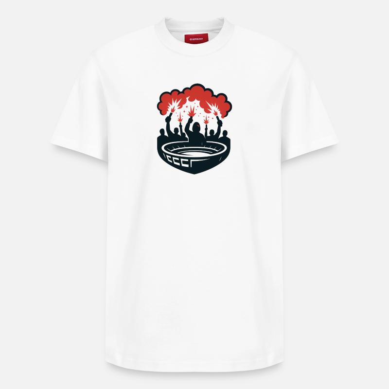 Pyrotechnics Stadium - Relaxed Unisex Supima Cotton T-Shirt – by SPREAD - white
