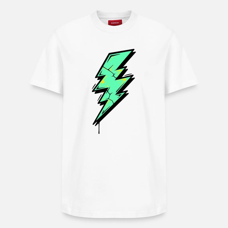 Blitzstil Blitz Abstrakt - Relaxed Unisex Supima Cotton T-Shirt – von SPREAD - Weiß
