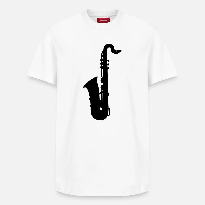 saxophone - T-shirt unisexe décontracté en coton Supima – de SPREAD - blanc