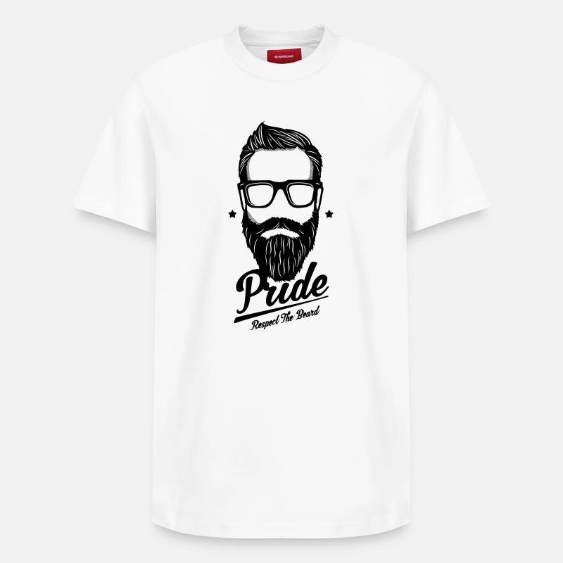 Bart - Respect the beard - Relaxed Unisex Supima Cotton T-Shirt – von SPREAD - Weiß