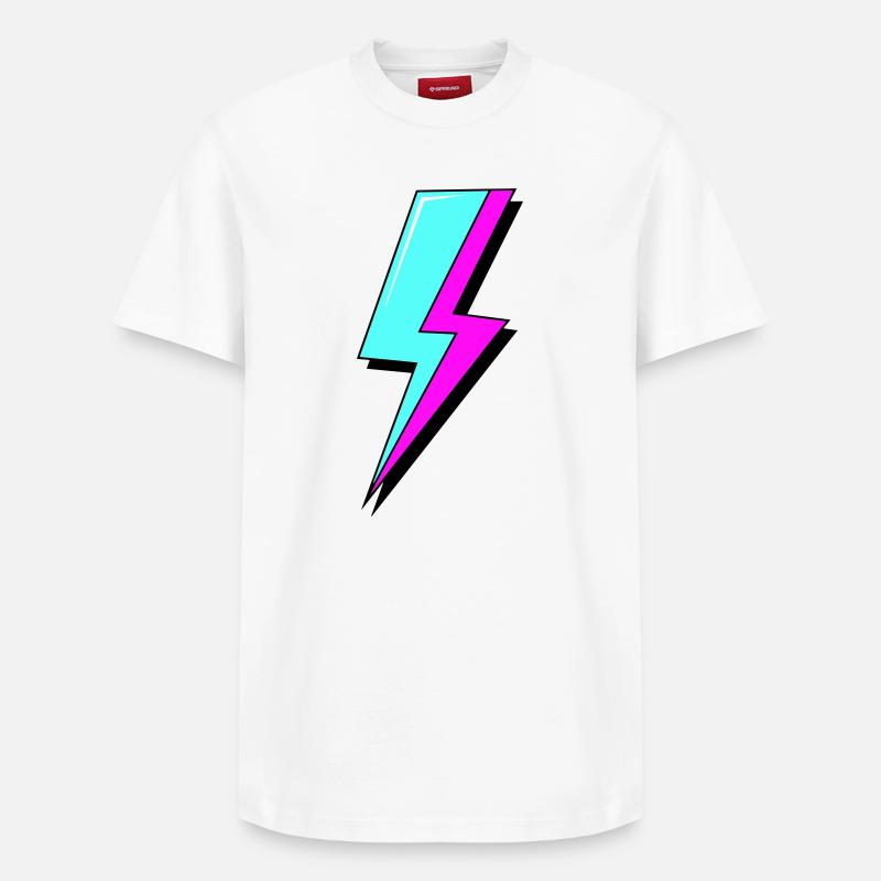 Éclair au néon psychédélique - T-shirt unisexe décontracté en coton Supima – de SPREAD - blanc