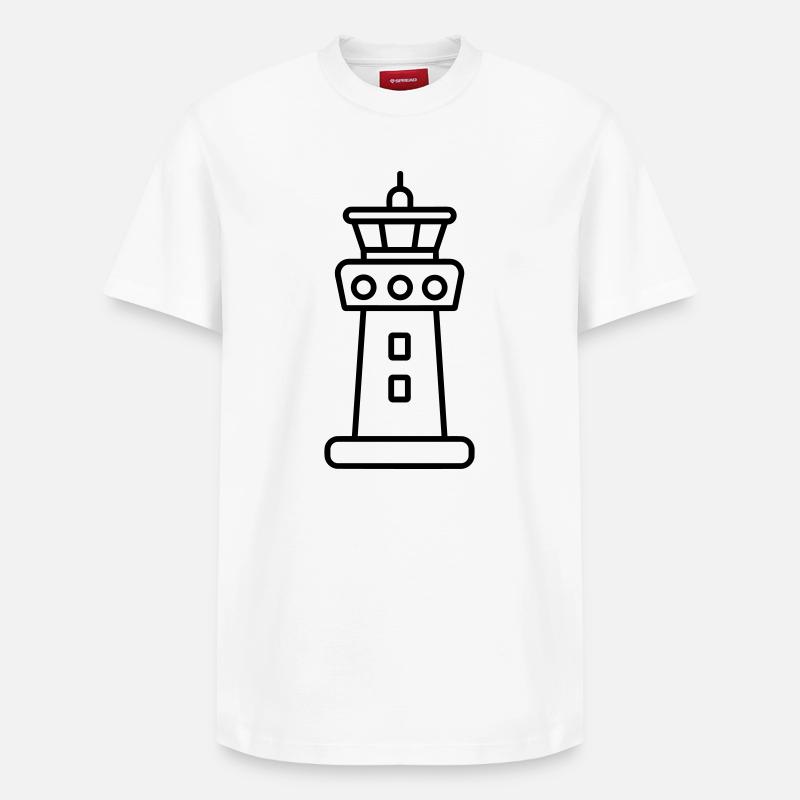 tour de contrôle - T-shirt unisexe décontracté en coton Supima – de SPREAD - blanc
