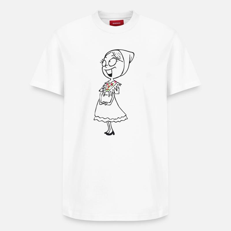 SERBSKA LENKA - contour - - T-shirt unisexe décontracté en coton Supima – de SPREAD - blanc