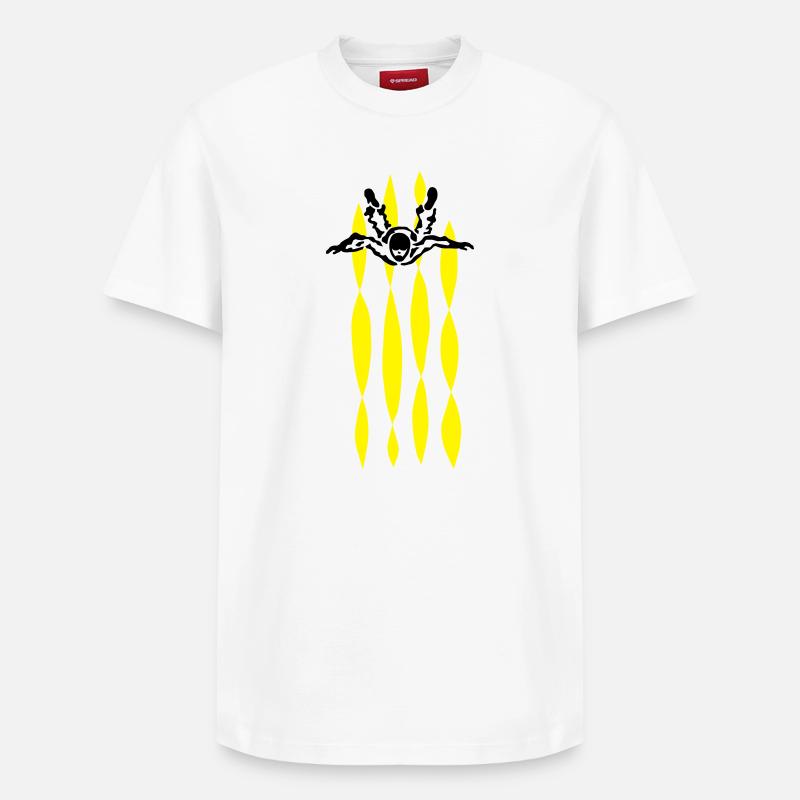 skydive - Relaxed Unisex Supima Cotton T-Shirt – von SPREAD - Weiß