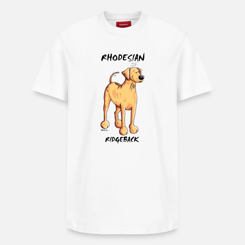 Funny Rhodesian Ridgeback - Relaxed Unisex Supima Cotton T-Shirt – von SPREAD - Weiß