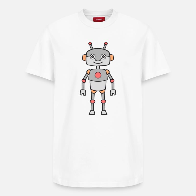 Roboter - Relaxed Unisex Supima Cotton T-Shirt – von SPREAD - Weiß