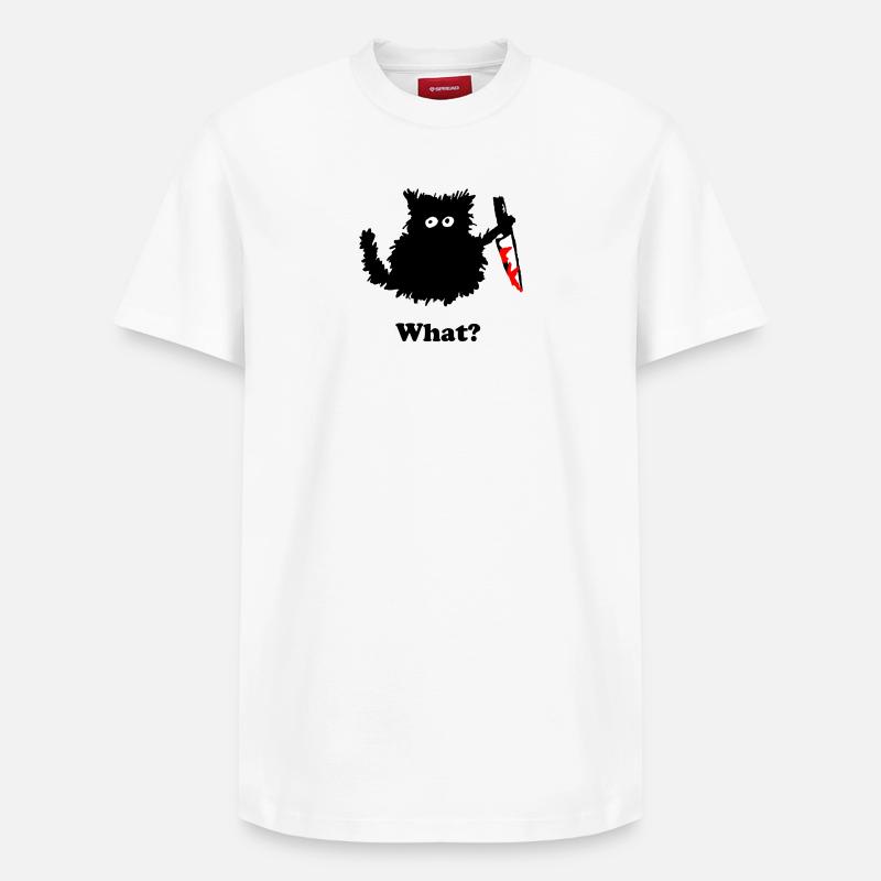 Chaton meurtrier Sticker - T-shirt unisexe décontracté en coton Supima – de SPREAD - blanc