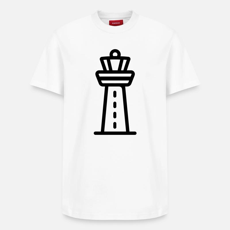 Kontrollturm - Relaxed Unisex Supima Cotton T-Shirt – von SPREAD - Weiß