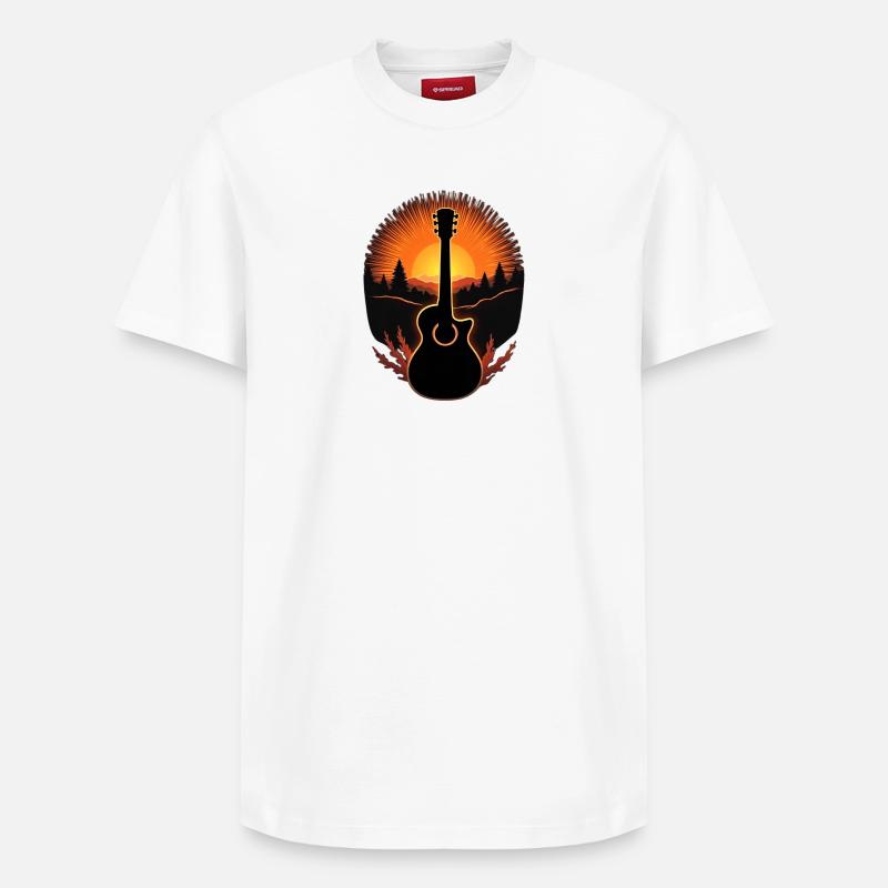 guitare nature - T-shirt unisexe décontracté en coton Supima – de SPREAD - blanc