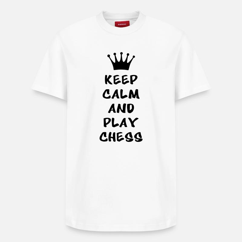 KEEP CALM AND PLAY CHESS - Relaxed Unisex Supima Cotton T-Shirt – von SPREAD - Weiß