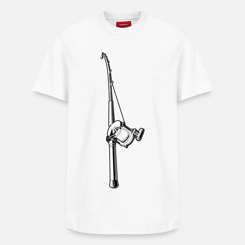 Canne à pêche - T-shirt unisexe décontracté en coton Supima – de SPREAD - blanc