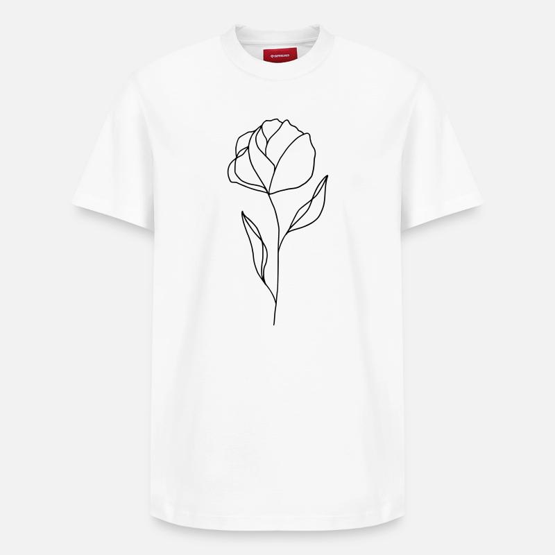Blume gezeichnet - Relaxed Unisex Supima Cotton T-Shirt – von SPREAD - Weiß