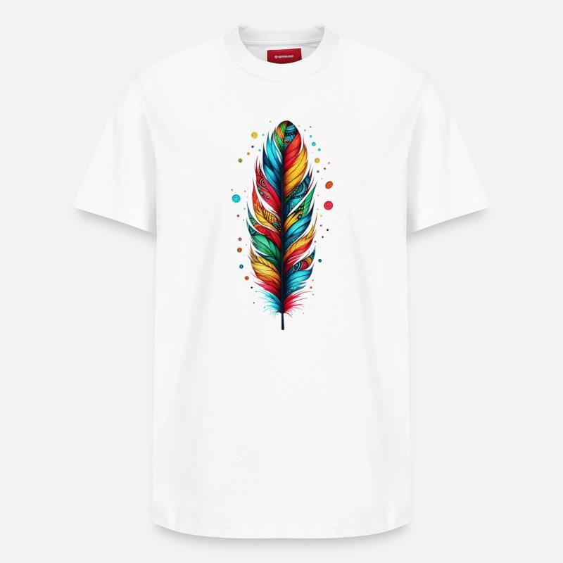 Feder - Relaxed Unisex Supima Cotton T-Shirt – von SPREAD - Weiß