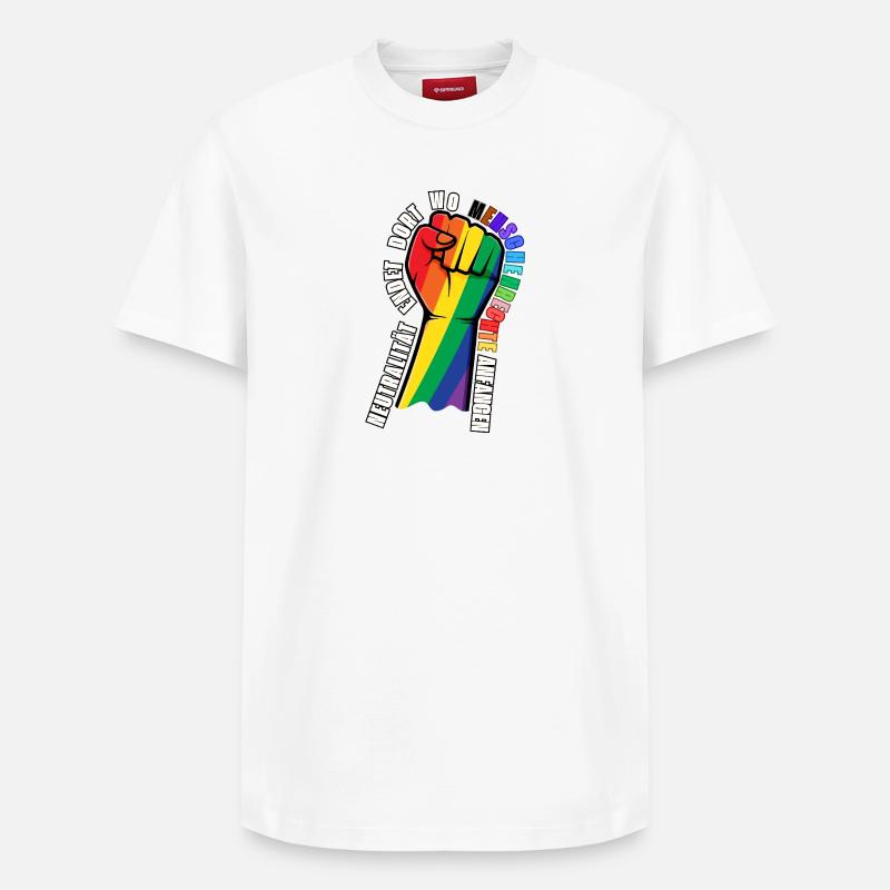 Statement-Sticker Menschenrechte - Relaxed Unisex Supima Cotton T-Shirt – von SPREAD - Weiß