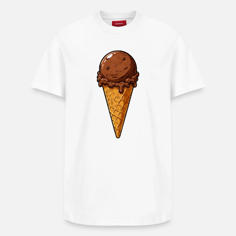 Schokoladen Eis Kugel - Relaxed Unisex Supima Cotton T-Shirt – von SPREAD - Weiß