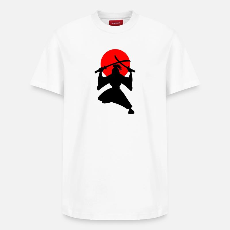Épéiste japonais deux épées Soleil japonais - T-shirt unisexe décontracté en coton Supima – de SPREAD - blanc