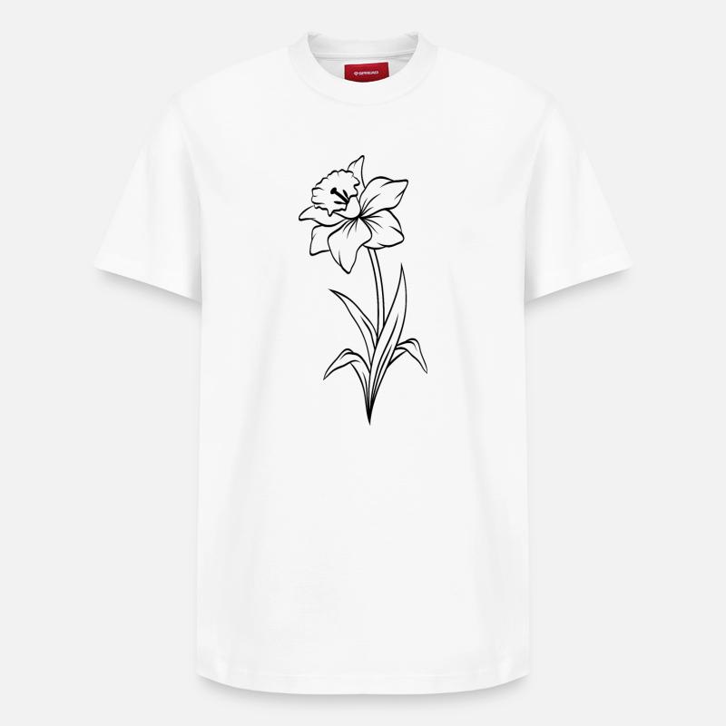 Narcisse - T-shirt unisexe décontracté en coton Supima – de SPREAD - blanc