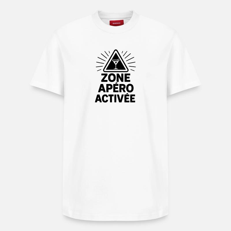 Zone apéro activée - T-shirt unisexe décontracté en coton Supima – de SPREAD - blanc
