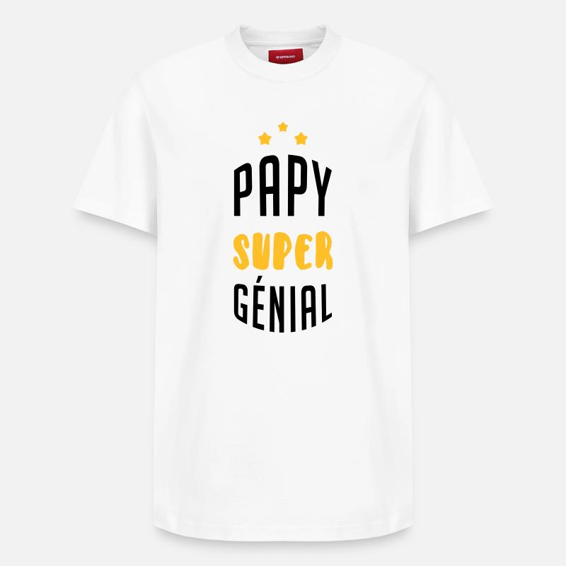 Papy Papi Grand-Père Retraite famille - T-shirt unisexe décontracté en coton Supima – de SPREAD - blanc