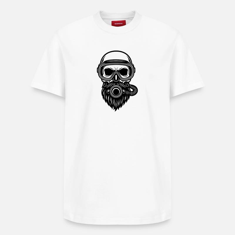 Skull Diver - Relaxed Unisex Supima Cotton T-Shirt – von SPREAD - Weiß