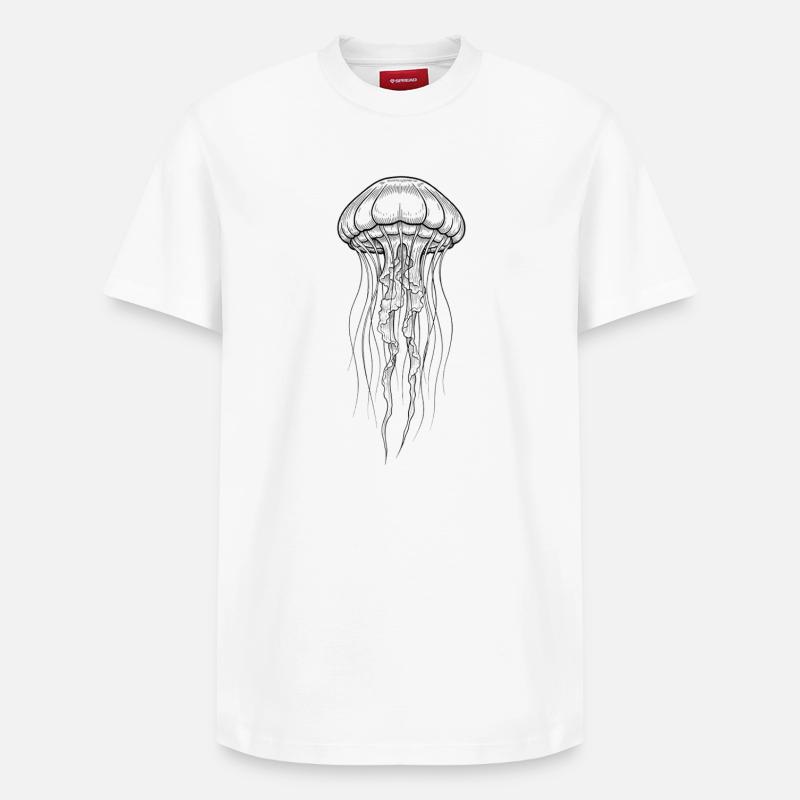 Méduse - T-shirt unisexe décontracté en coton Supima – de SPREAD - blanc