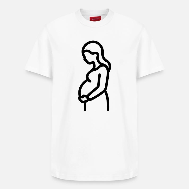 grossesse - T-shirt unisexe décontracté en coton Supima – de SPREAD - blanc
