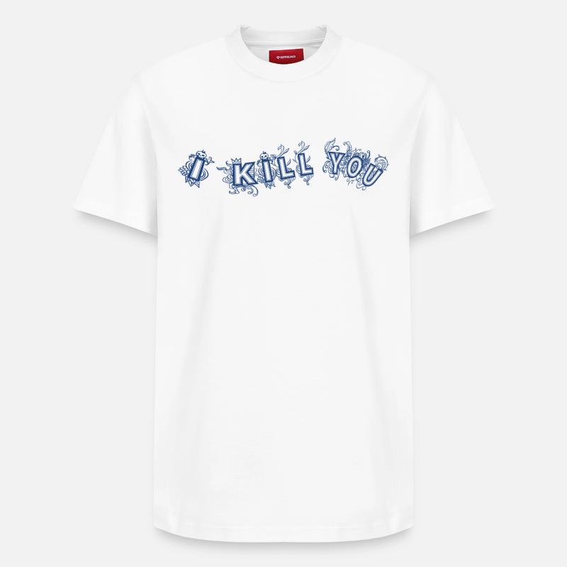 Je te tue - T-shirt unisexe décontracté en coton Supima – de SPREAD - blanc