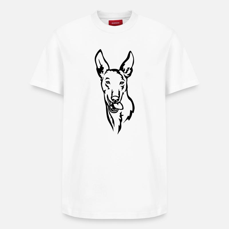 Podenco Kopf - Relaxed Unisex Supima Cotton T-Shirt – von SPREAD - Weiß