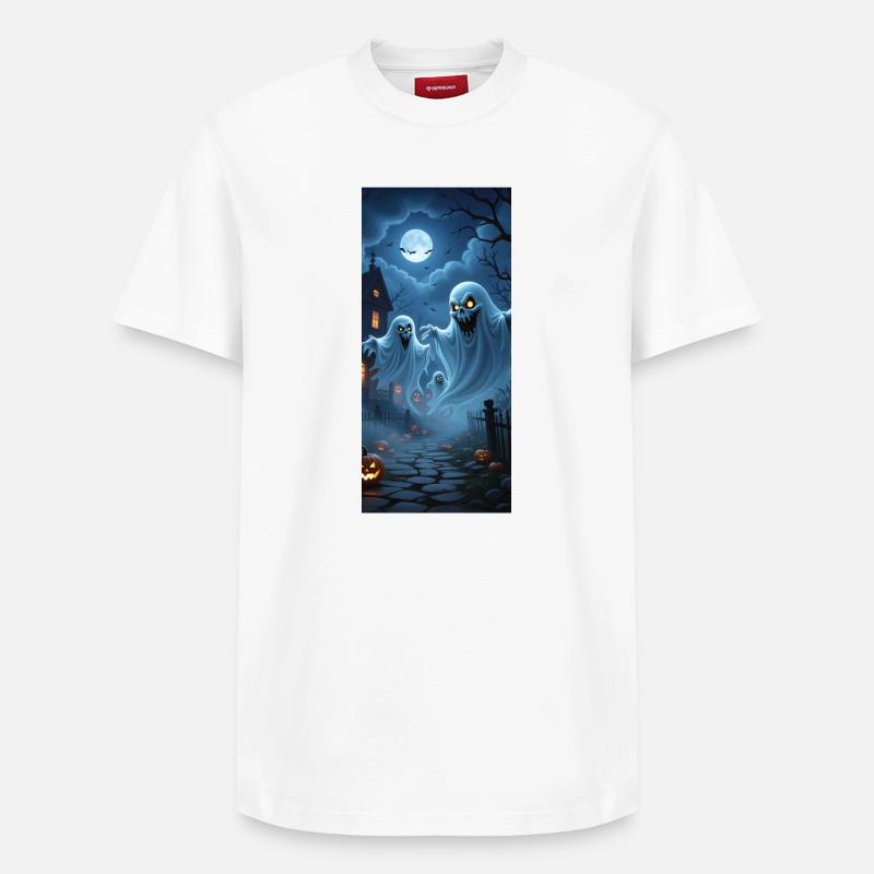 Chemise à capuche Spit Ghosts - T-shirt unisexe décontracté en coton Supima – de SPREAD - blanc