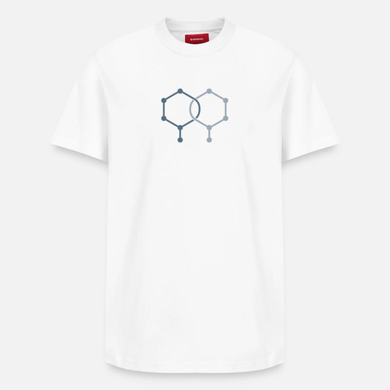 Décalage d’isomères – Conception chimique - T-shirt unisexe décontracté en coton Supima – de SPREAD - blanc