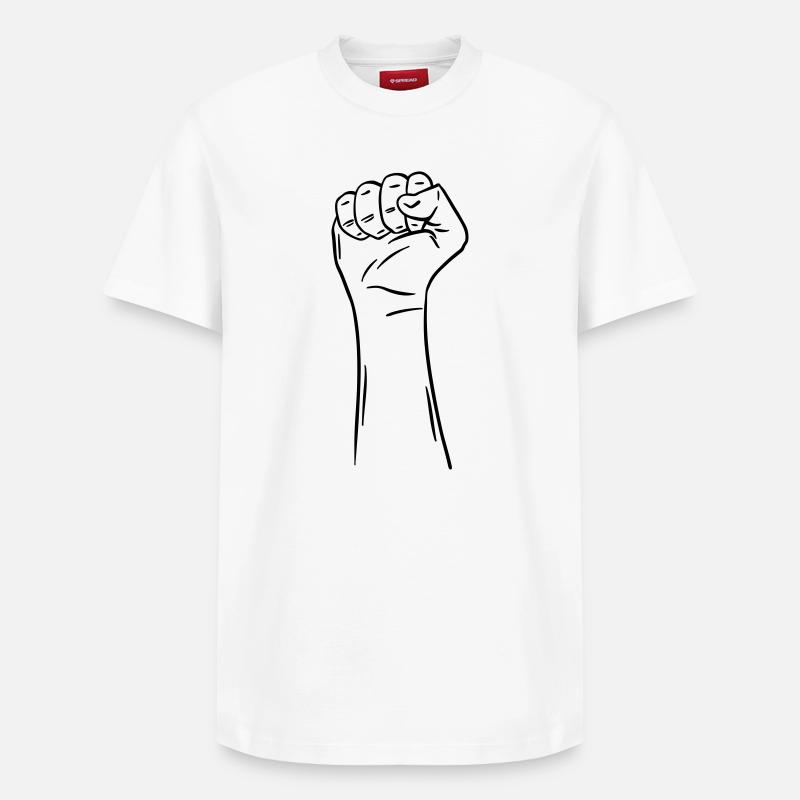 main poing 2 / poing / combat / protestation - T-shirt unisexe décontracté en coton Supima – de SPREAD - blanc