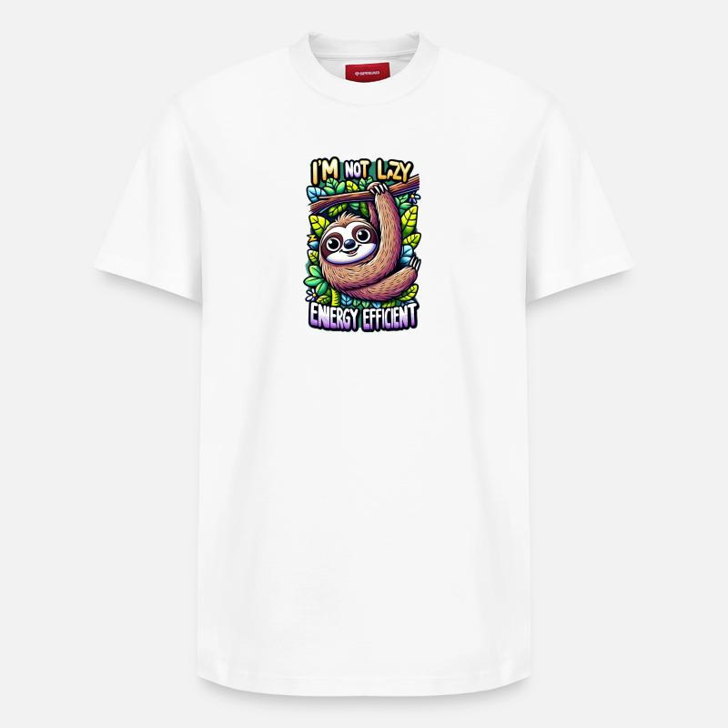 Faultier (Flash) - Relaxed Unisex Supima Cotton T-Shirt – von SPREAD - Weiß