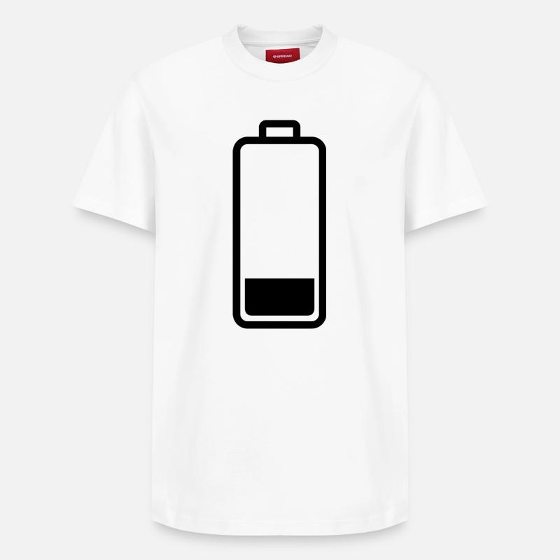 batterie faible - T-shirt unisexe décontracté en coton Supima – de SPREAD - blanc