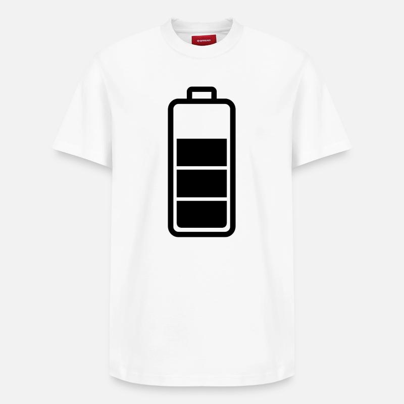 batterie faible - T-shirt unisexe décontracté en coton Supima – de SPREAD - blanc