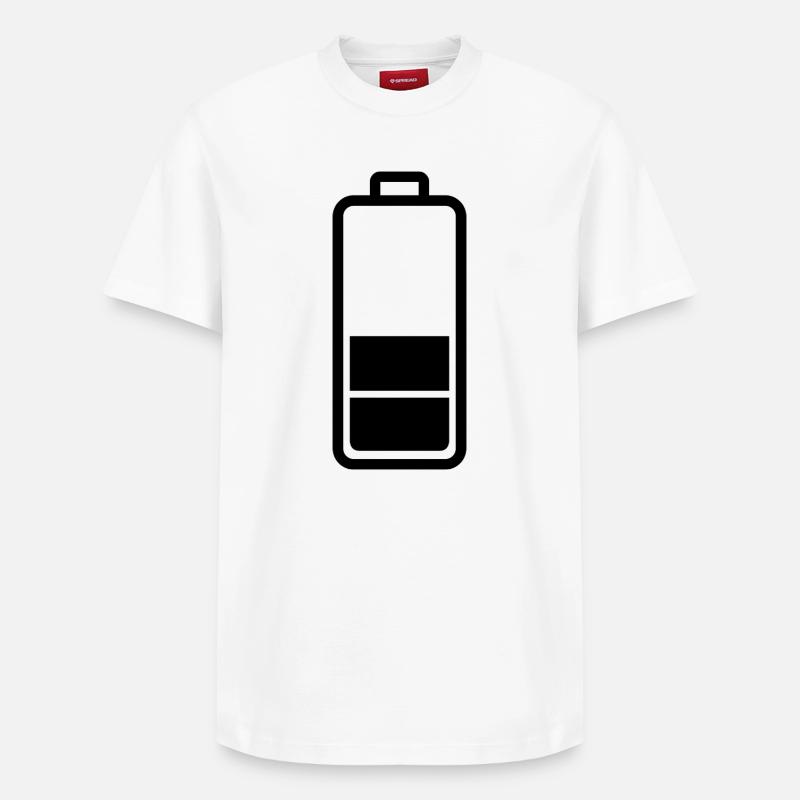 batterie faible - T-shirt unisexe décontracté en coton Supima – de SPREAD - blanc