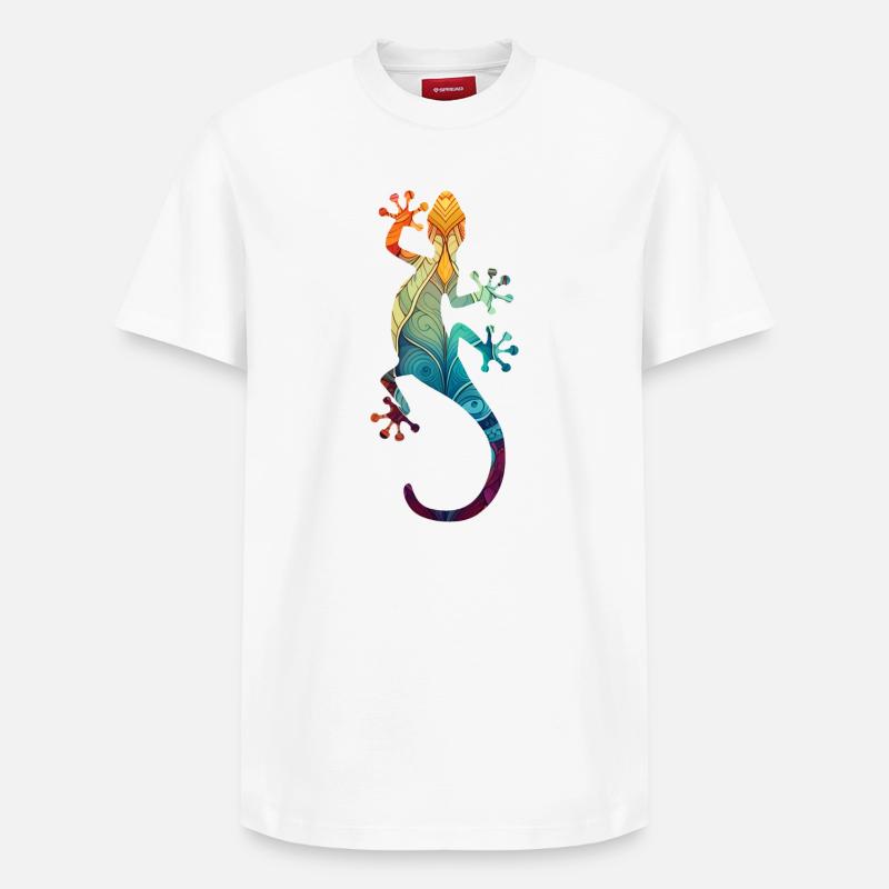 Mandala Gecko - T-shirt unisexe décontracté en coton Supima – de SPREAD - blanc