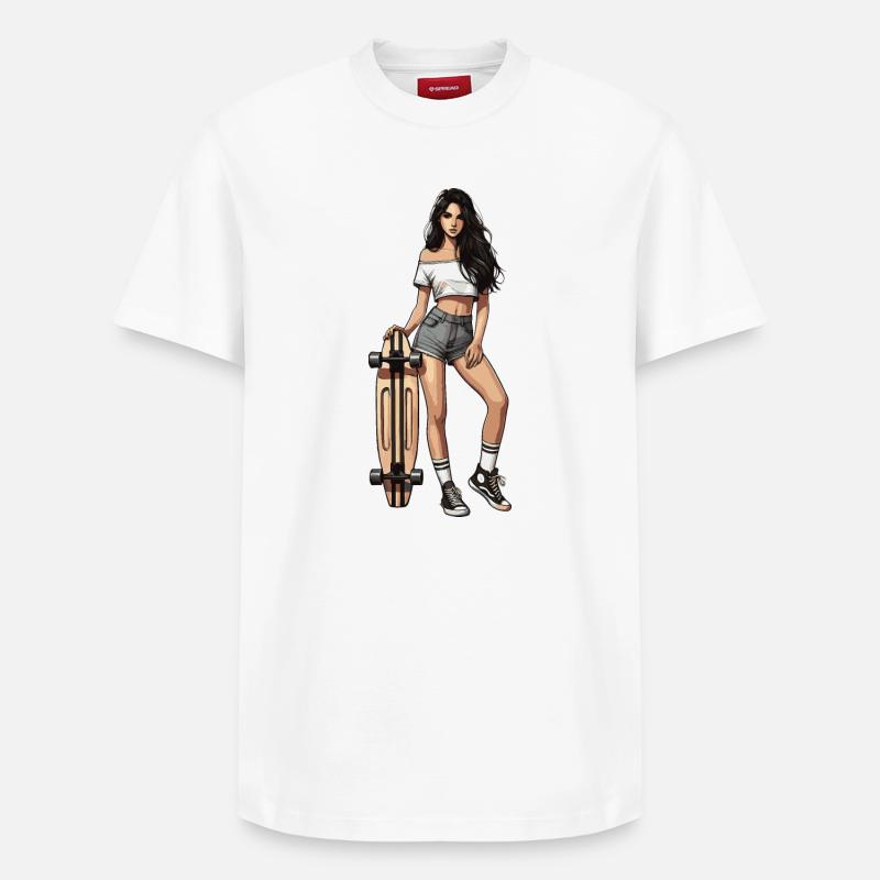 Longboard - T-shirt unisexe décontracté en coton Supima – de SPREAD - blanc